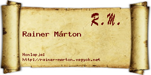 Rainer Márton névjegykártya