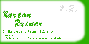 marton rainer business card